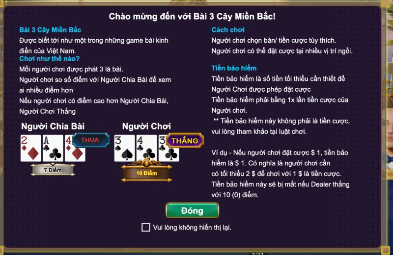 Bộ bài sử dụng trong bài 3 cây
